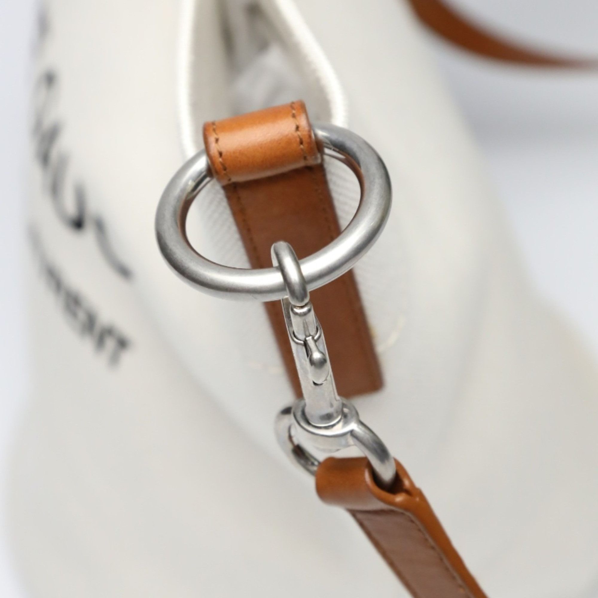 Yves Saint Laurent Yves Saint Laurent Rive Gauche Canvas Shoulder Bag VLR669299 Natural/Brown Size ONE SIZE - 11 Thumbnail