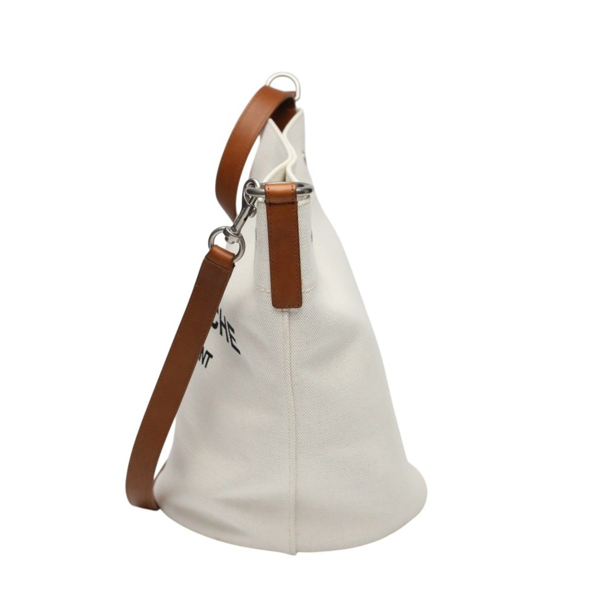 Yves Saint Laurent Yves Saint Laurent Rive Gauche Canvas Shoulder Bag VLR669299 Natural/Brown Size ONE SIZE - 4 Thumbnail