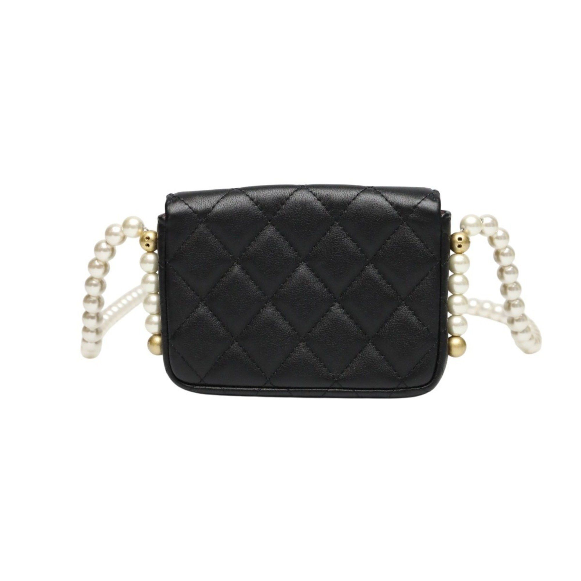 Chanel CHANEL Mini Matelasse Shoulder Bag in Black Lambskin Size ONE SIZE - 3 Thumbnail
