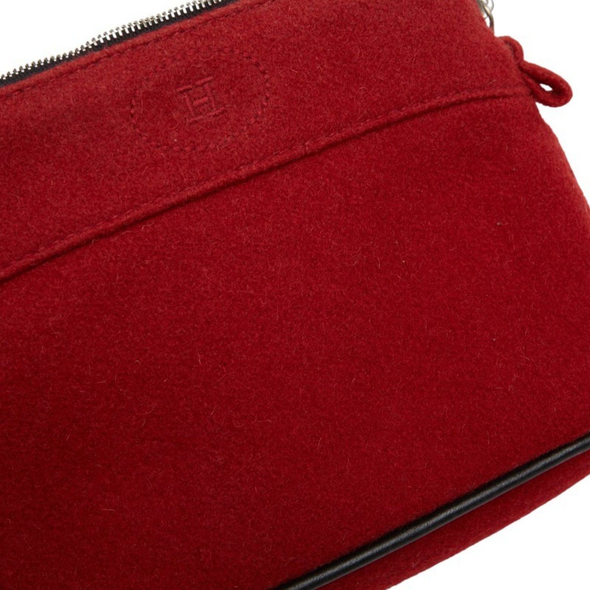 Hermes Hermes Bolide Pouch 20 Red Wool Women's HERMES Size ONE SIZE - 8 Thumbnail