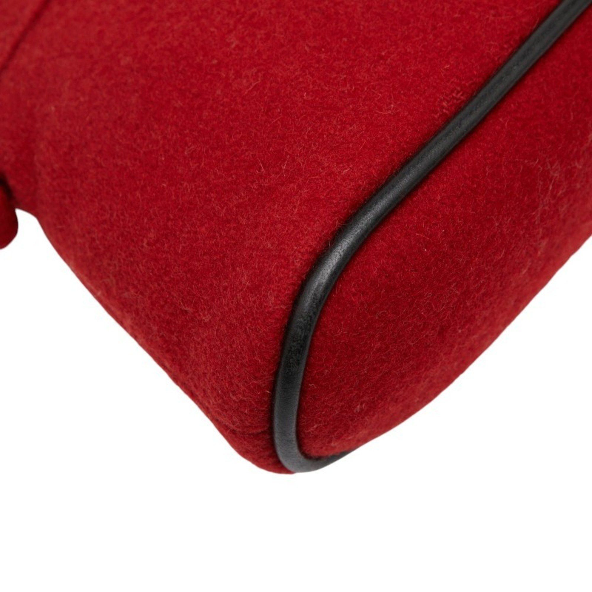 Hermes Hermes Bolide Pouch 20 Red Wool Women's HERMES Size ONE SIZE - 5 Thumbnail