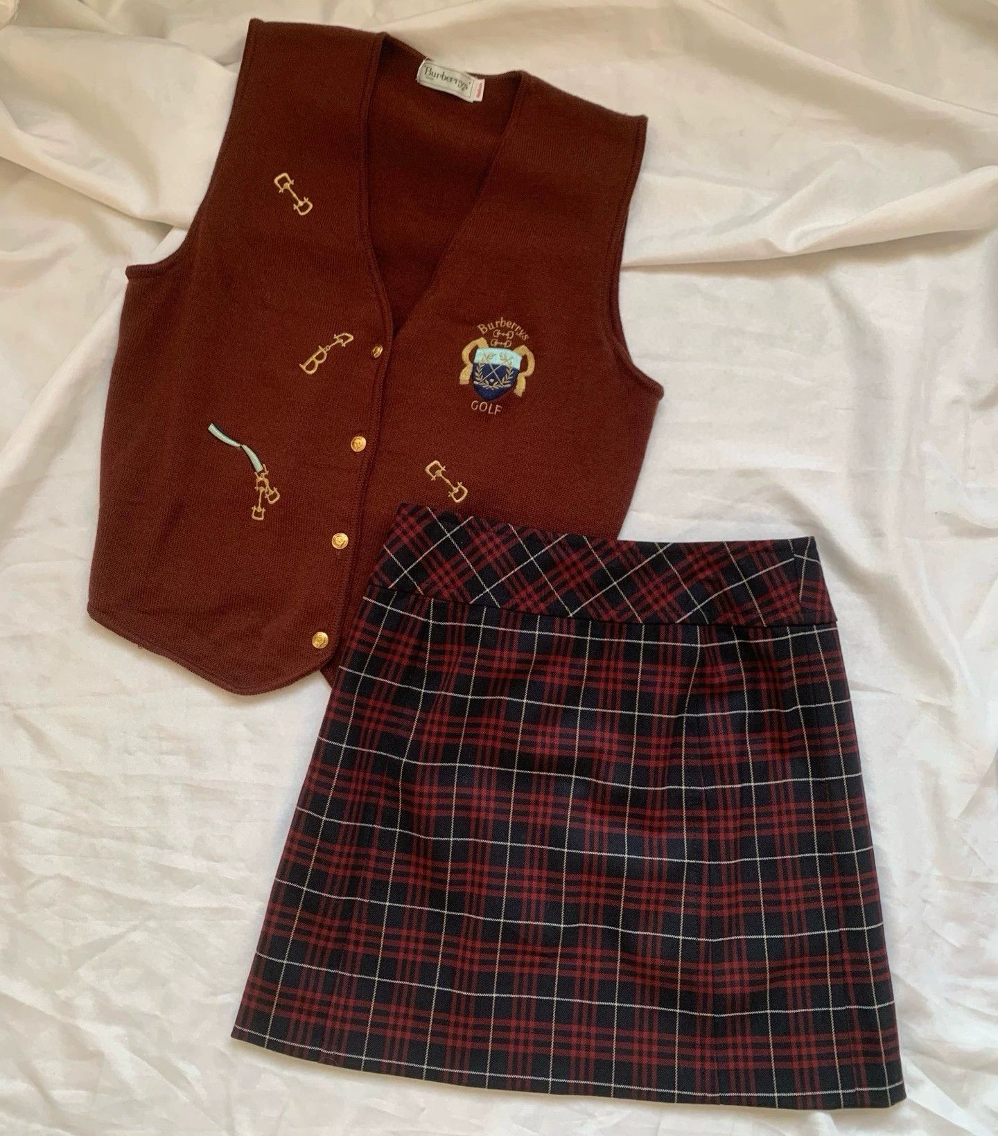 Burberry Burberry Plaid Leather Buckle Skirt - dmc Size US 27 - 4 Thumbnail