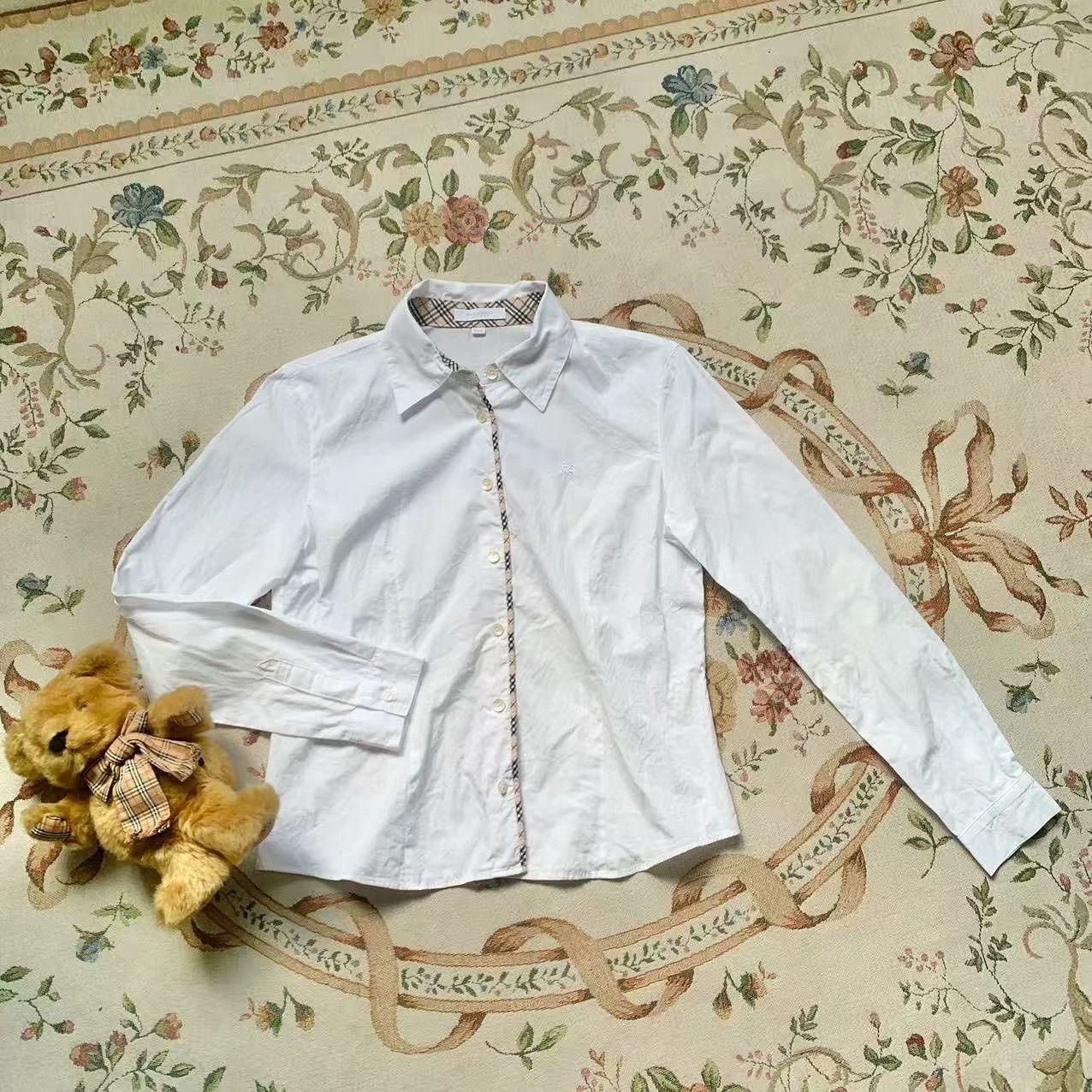 Burberry Burberry White Cotton Shirt - dmc Size US M / EU 48-50 / 2 - 2 Thumbnail