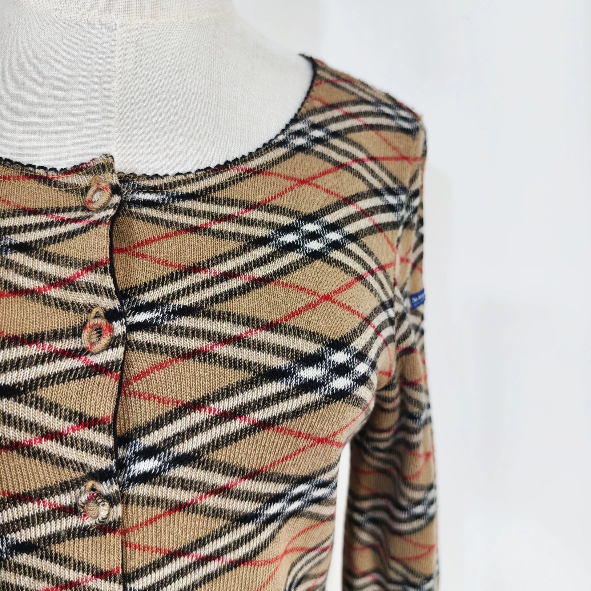 Burberry Vintage Burberry Plaid Cardigan - dmc Size US M / EU 48-50 / 2 - 2 Thumbnail