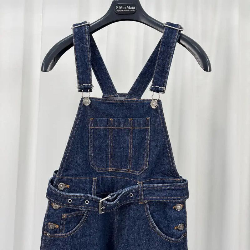 Dior Dior Blue Denim Overalls with Logo Embroidery 0089 Size 23" - 3 Thumbnail