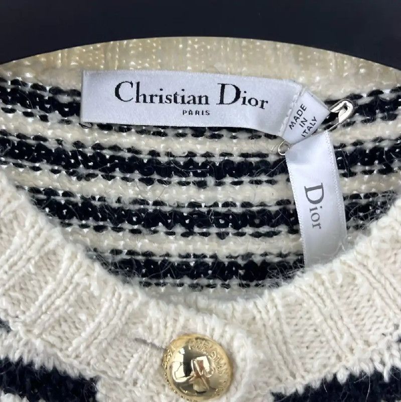 Dior Dior Striped Cotton Cardigan for Women 0089 Size M / US 6-8 / IT 42-44 - 4 Thumbnail