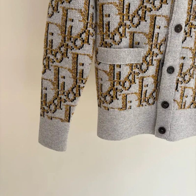 Dior Dior Gray Wool Long Cardigan for Women 0089 Size XS / US 0-2 / IT 36-38 - 5 Thumbnail