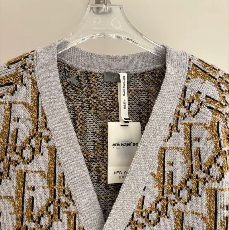 Dior Dior Gray Wool Long Cardigan for Women 0089 Size XS / US 0-2 / IT 36-38 - 3 Thumbnail