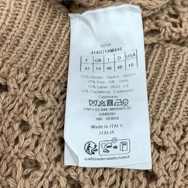 Dior Dior Brown Alpaca Wool Women's Cardigan 0089 Size ONE SIZE - 6 Thumbnail
