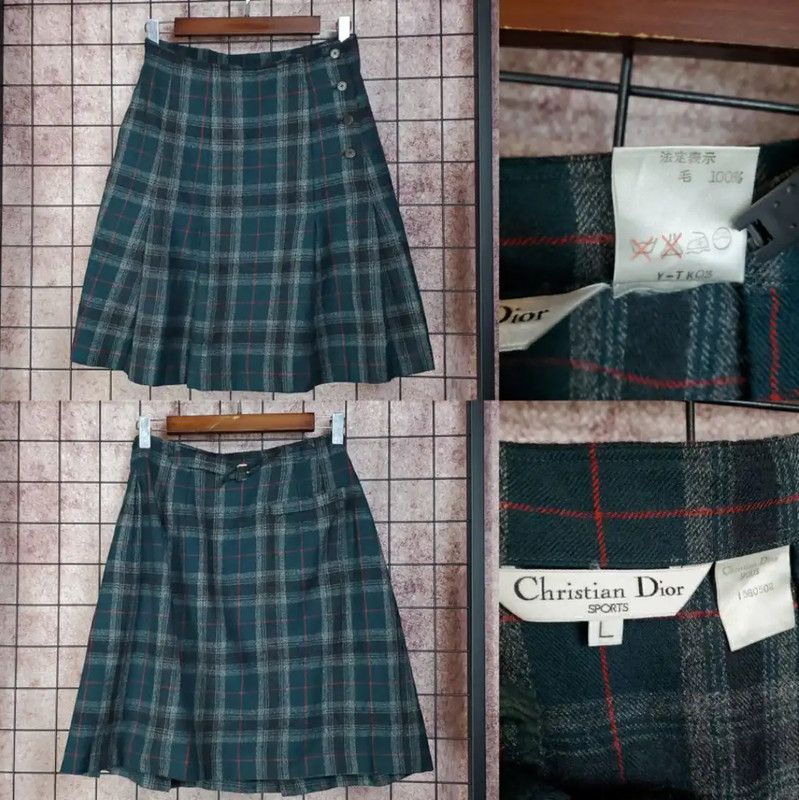 Dior Dior Wool Plaid Sleeveless Cardigan in Green 0089 Size M / US 6-8 / IT 42-44 - 5 Thumbnail