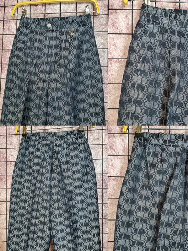 Dior Dior Black Cotton Blend Embroidered Casual Pants 0089 Size 28" / US 6 / IT 42 - 3 Thumbnail