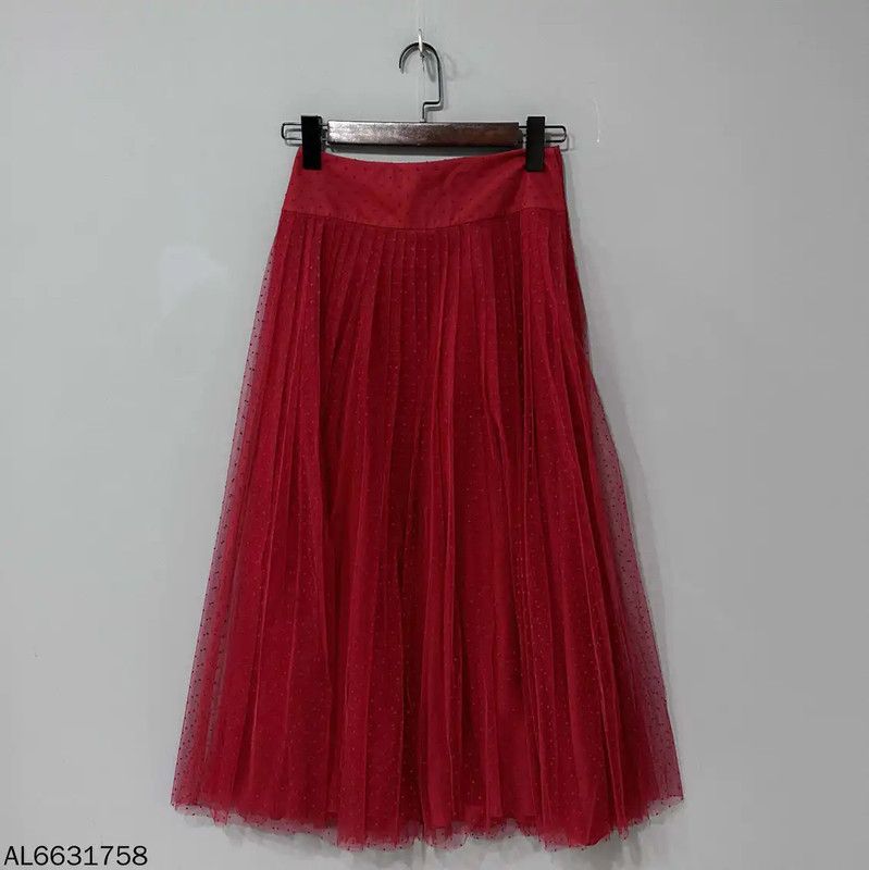 Dior Dior Red Women's Midi Skirt 0089 Size 28" / US 6 / IT 42 - 3 Thumbnail