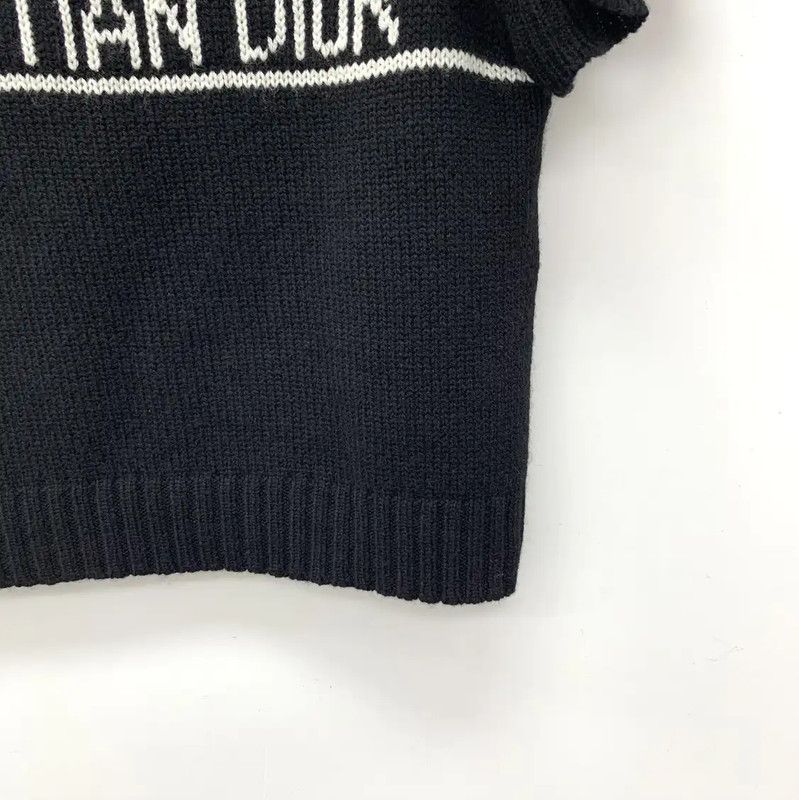 Dior Dior Black Cashmere T-Shirt with Ruffles 0089 Size XS / US 0-2 / IT 36-38 - 4 Thumbnail