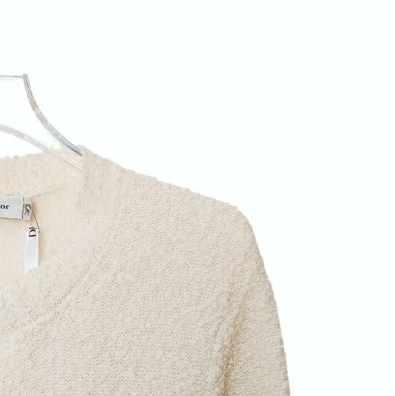 Dior Dior White Cotton Blend Women's Cardigan 0089 Size M / US 6-8 / IT 42-44 - 3 Thumbnail