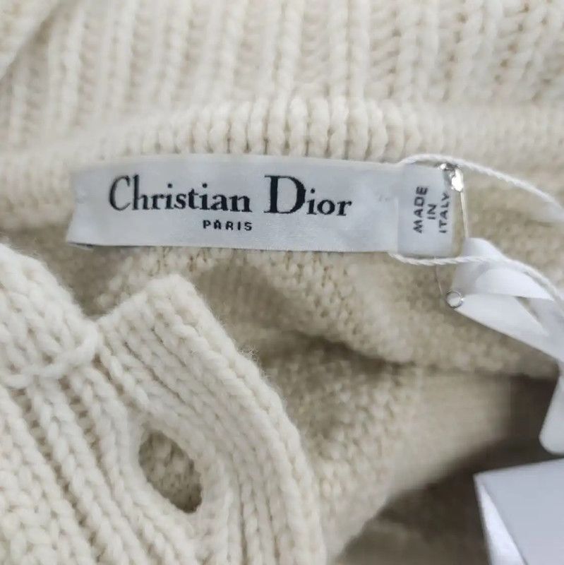 Dior Dior Cream Wool Women's Cardigan Size L 0089 Size L / US 10 / IT 46 - 6 Thumbnail