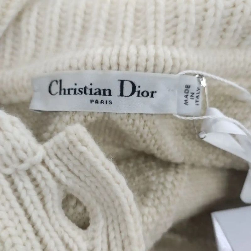 Dior Dior Cream Wool Women's Cardigan Size L 0089 Size L / US 10 / IT 46 - 3 Thumbnail
