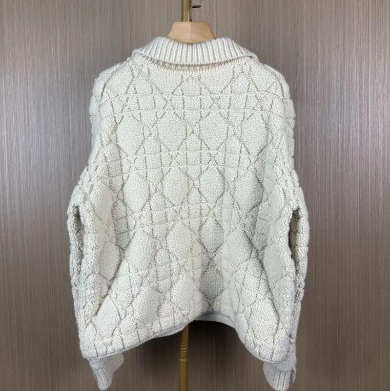 Dior Dior Cream Wool Women's Cardigan Size L 0089 Size L / US 10 / IT 46 - 2 Thumbnail
