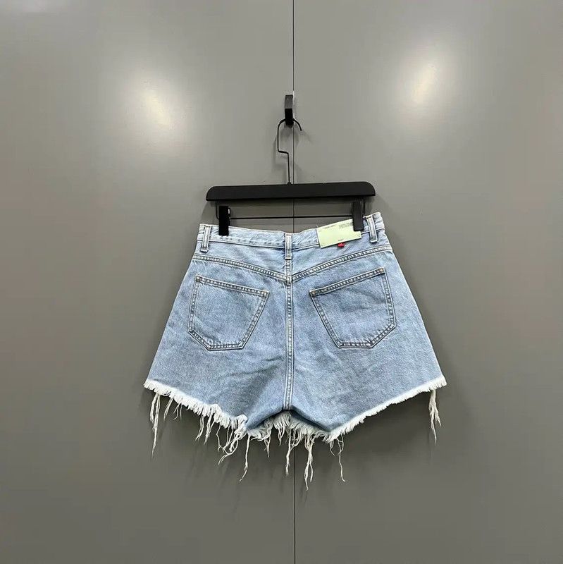 Off-White Off-White Blue Cotton Summer Women's Shorts 0089 Size 26" / US 2 / IT 38 - 2 Thumbnail