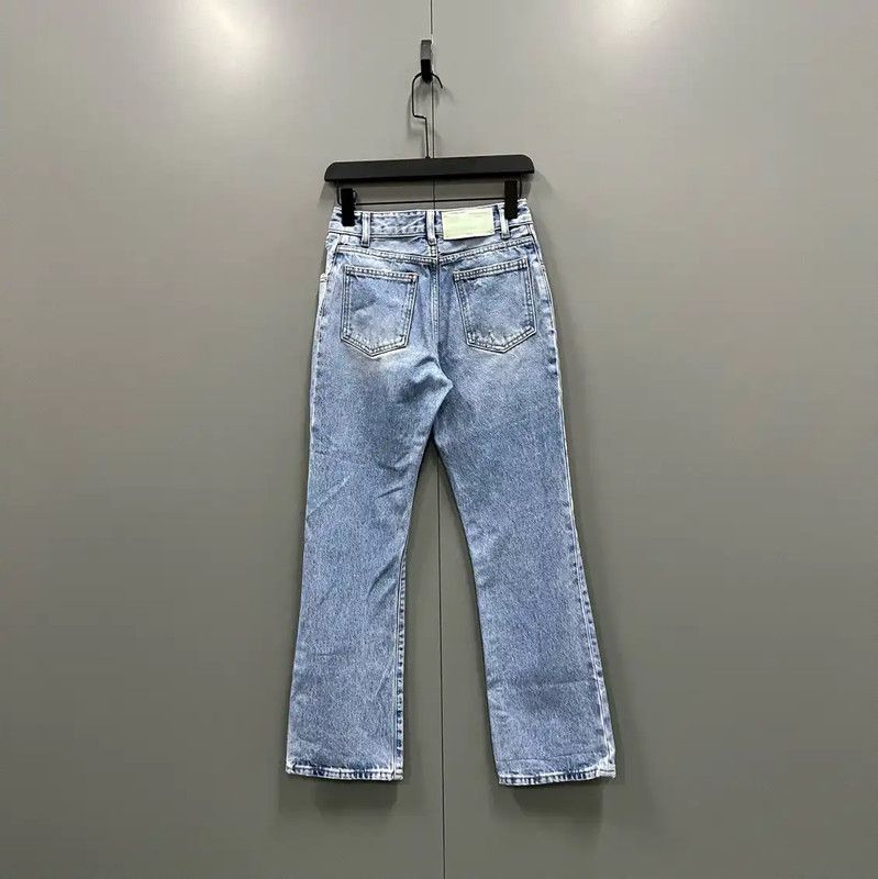 Off-White Off-White Summer Blue Cotton Women's Casual Pants 0089 Size 28" / US 6 / IT 42 - 2 Thumbnail