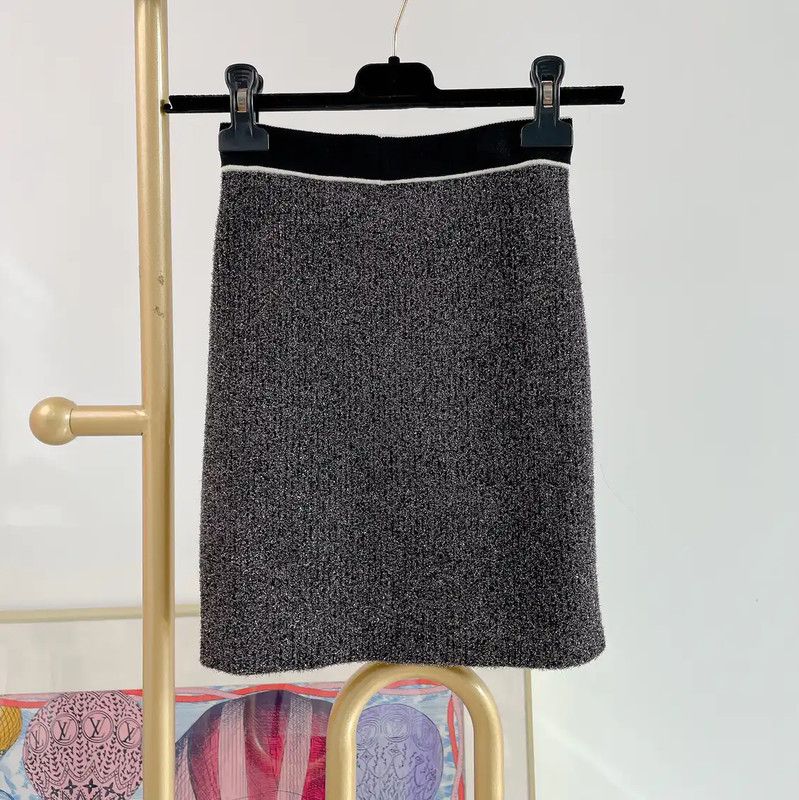 Off-White Off-White Gray Knit Bodycon Skirt M 0089 Size 28" / US 6 / IT 42 - 2 Thumbnail