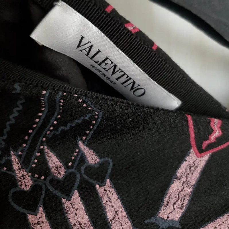 Valentino Valentino Black Printed Mini Skirt for Summer 0089 Size 22" - 6 Thumbnail