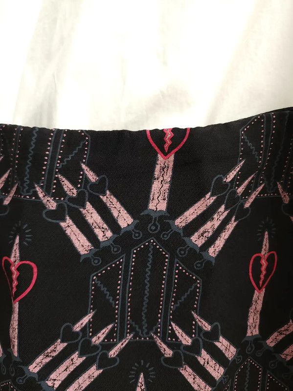 Valentino Valentino Black Printed Mini Skirt for Summer 0089 Size 22" - 4 Thumbnail