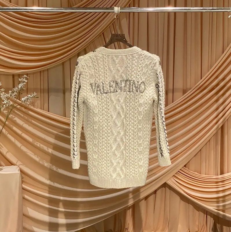 Valentino Valentino Ivory Wool Cardigan for Women 0089 Size S / US 4 / IT 40 - 2 Thumbnail