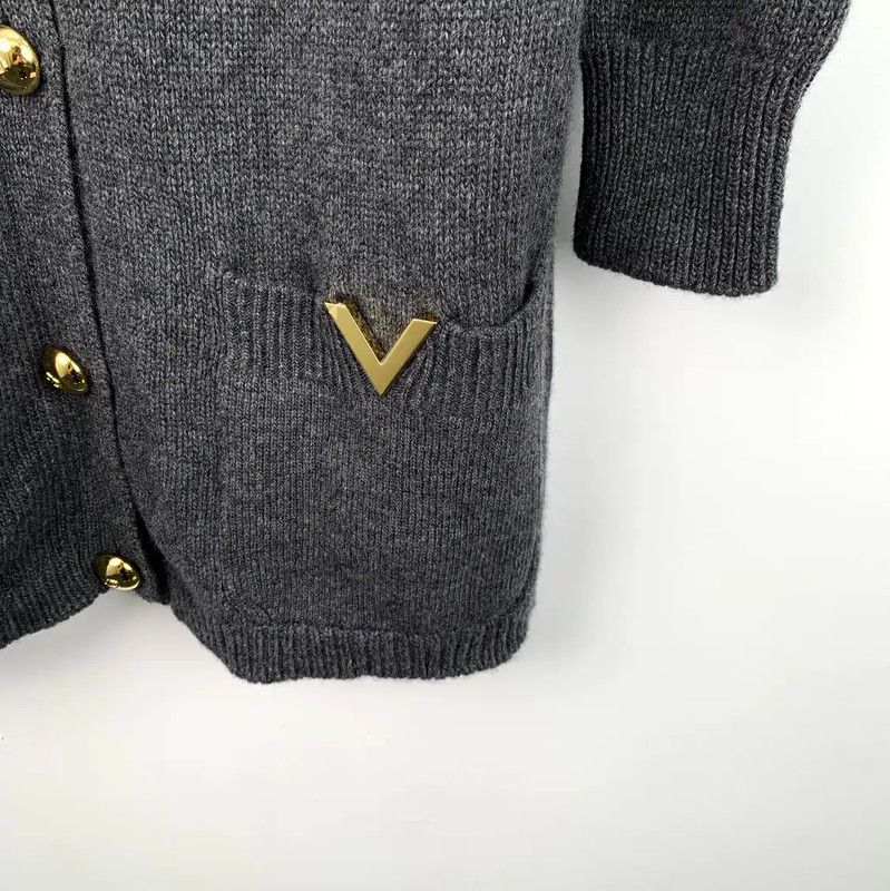 Valentino Valentino Women's Black Grey Cardigan Sweater 0089 Size S / US 4 / IT 40 - 4 Thumbnail