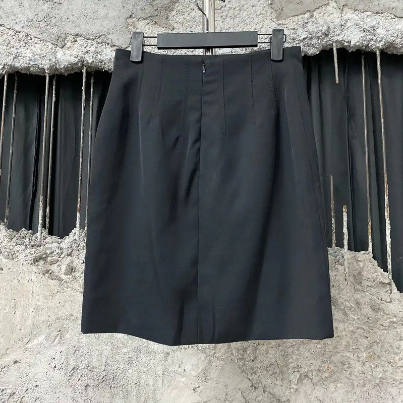 Lanvin Lanvin Black Cotton A-Line Skirt for Summer 0089 Size 26" / US 2 / IT 38 - 2 Thumbnail