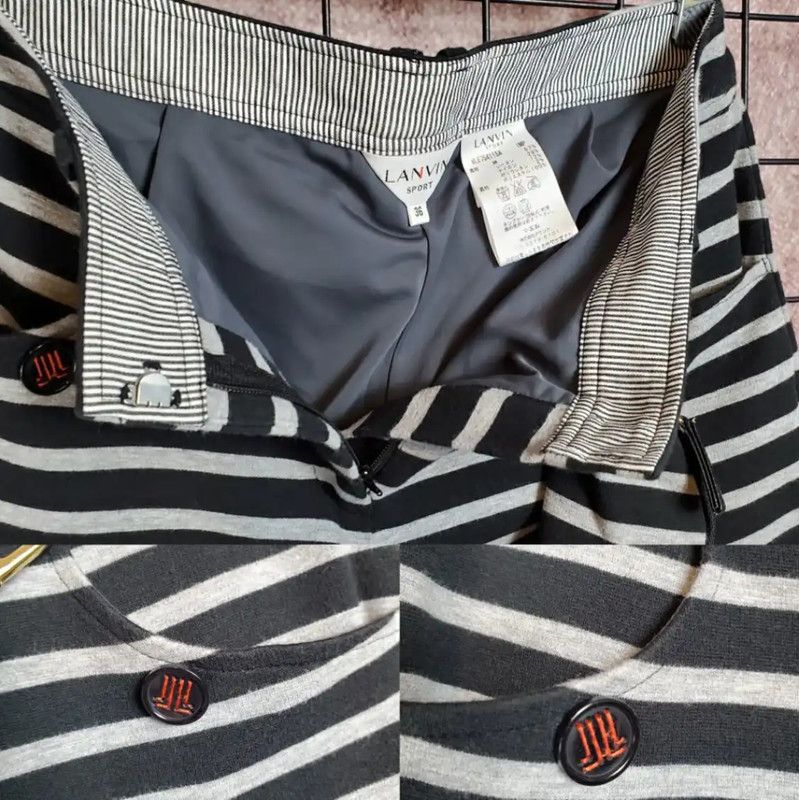 Lanvin Lanvin Striped Black Cotton Blend Casual Shorts 0089 Size 26" / US 2 / IT 38 - 8 Thumbnail