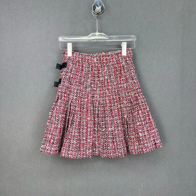 Max Mara MaxMara Red Cotton Half Skirt 0089 Size 26" / US 2 / IT 38 - 2 Thumbnail