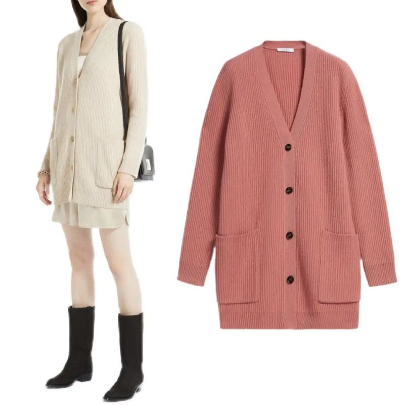 Max Mara MaxMara Beige Cashmere Cardigan for Women 0089 Size XS / US 0-2 / IT 36-38 - 6 Thumbnail
