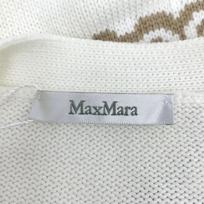 Max Mara MaxMara Women's White Cotton Cardigan 0089 Size M / US 6-8 / IT 42-44 - 5 Thumbnail