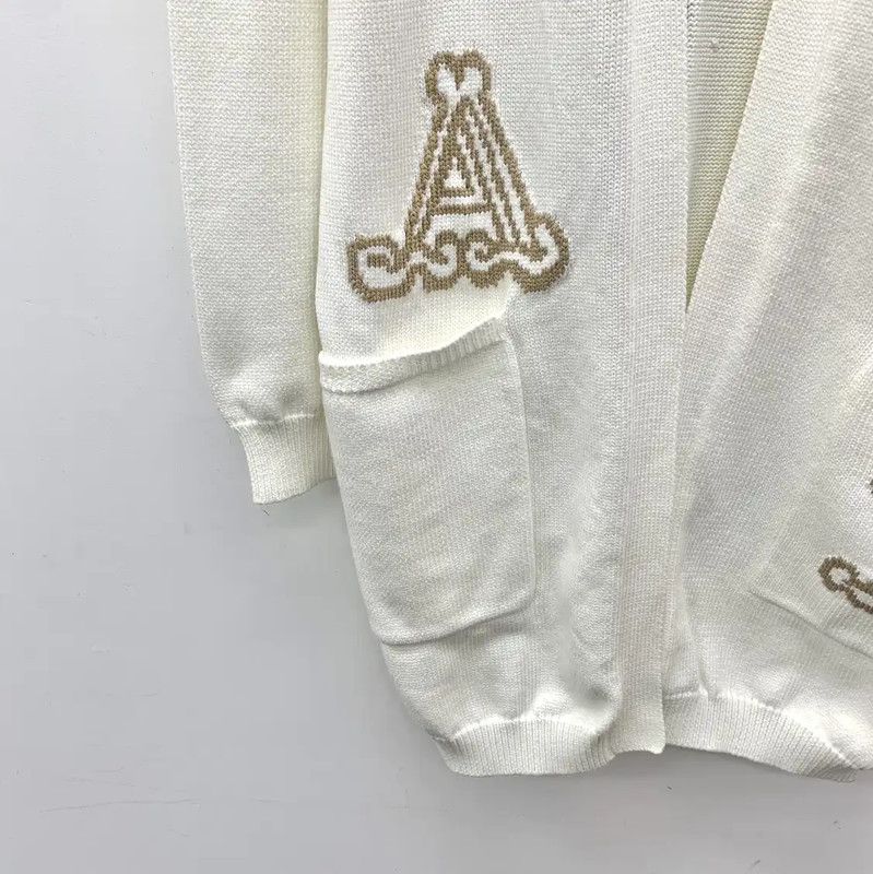 Max Mara MaxMara Women's White Cotton Cardigan 0089 Size M / US 6-8 / IT 42-44 - 4 Thumbnail