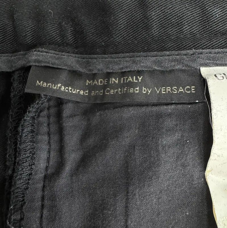 Versace Versace Black Cotton Casual Trousers for Women 0089 Size 28" / US 6 / IT 42 - 6 Thumbnail