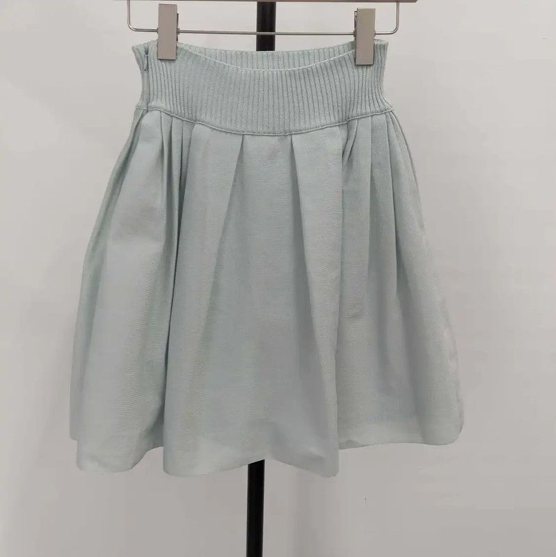 Chanel Chanel Green Pleated Summer Skirt Size S 0089 Size 23" - 2 Thumbnail