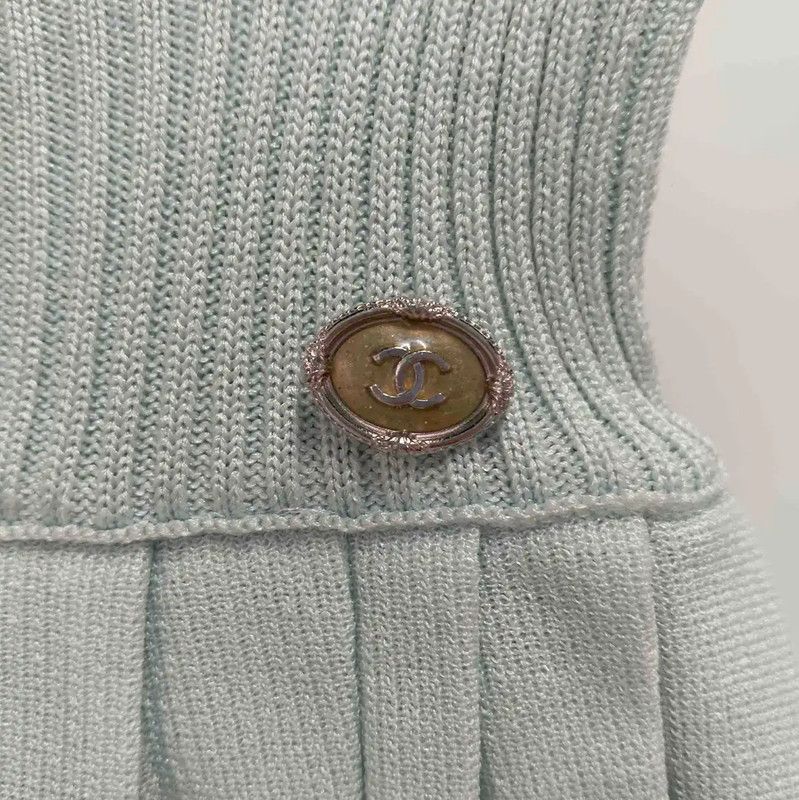 Chanel Chanel Green Pleated Summer Skirt Size S 0089 Size 23" - 5 Thumbnail