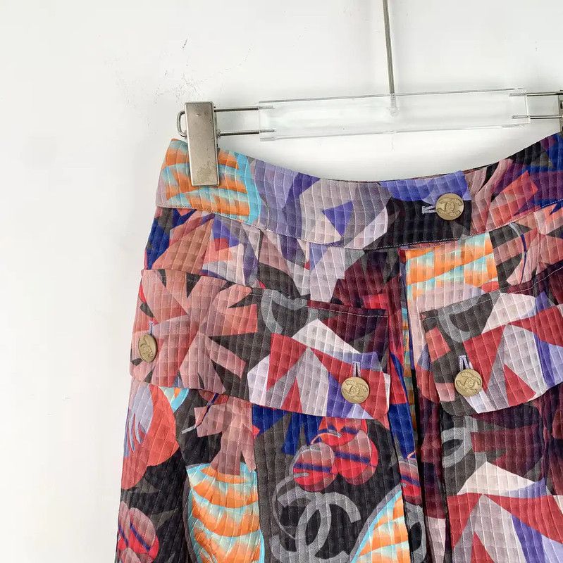 Chanel Chanel Colorful Silk Mini Skirt for Women 0089 Size 22" - 3 Thumbnail
