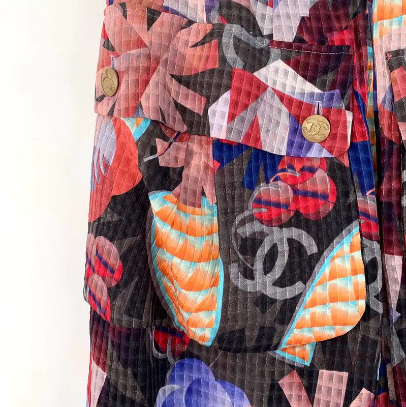 Chanel Chanel Colorful Silk Mini Skirt for Women 0089 Size 22" - 4 Thumbnail