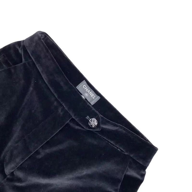 Chanel Chanel Black Cotton Casual Pants 0089 Size 26" / US 2 / IT 38 - 3 Thumbnail