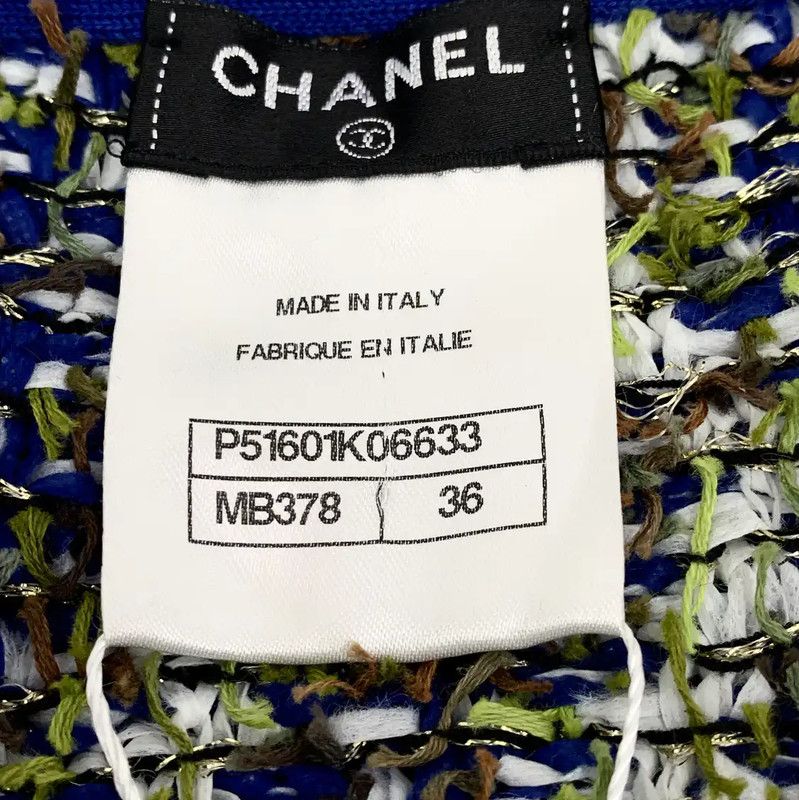 Chanel Chanel Blue Cotton Mini Skirt for Women 0089 Size 22" - 6 Thumbnail