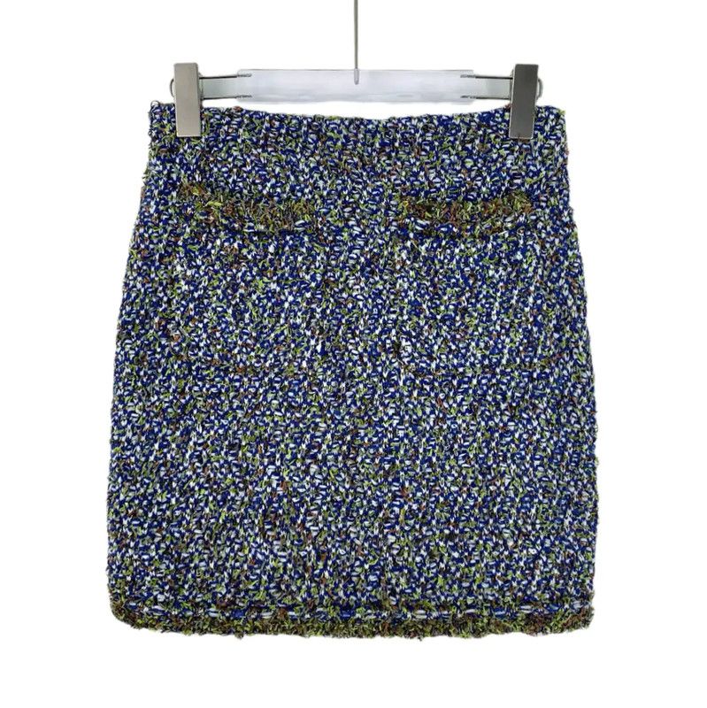 Chanel Chanel Blue Cotton Mini Skirt for Women 0089 Size 22" - 2 Thumbnail