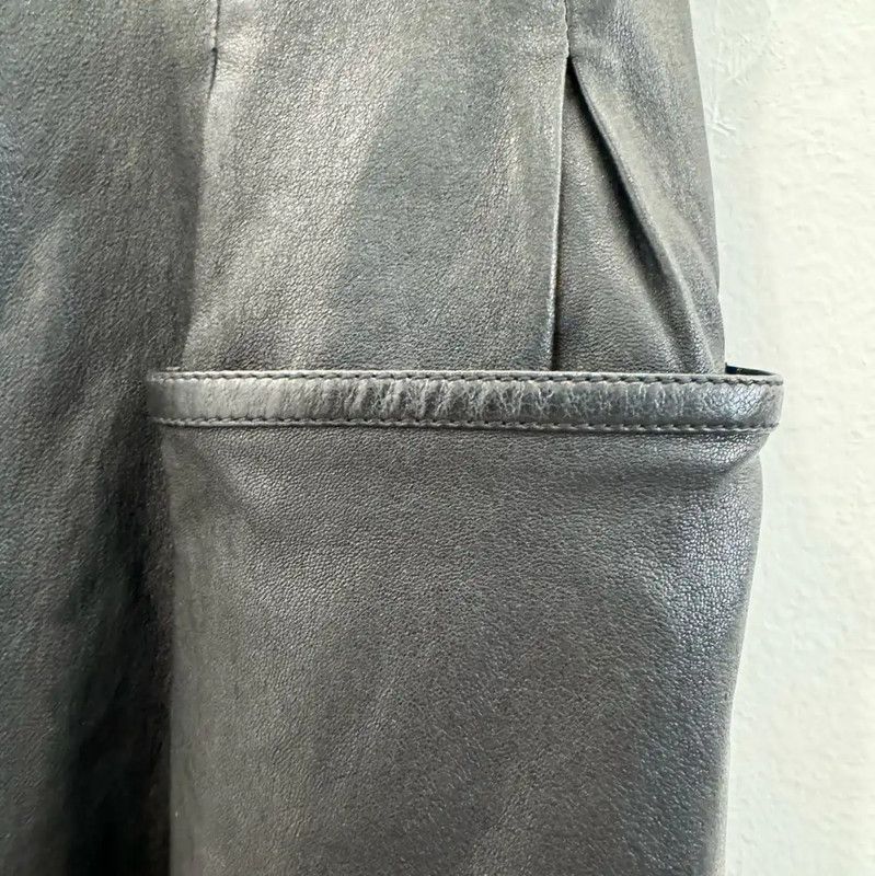 Chanel Chanel Black Lambskin Mini Skirt 0089 Size 22" - 4 Thumbnail