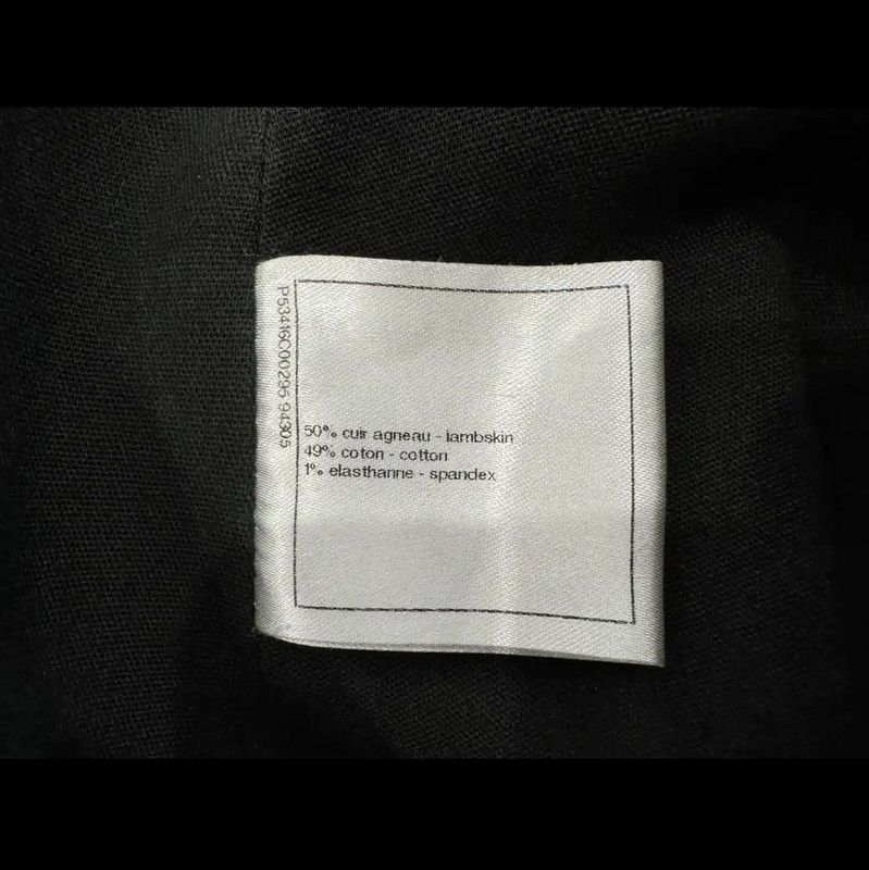 Chanel Chanel Black Lambskin Mini Skirt 0089 Size 22" - 6 Thumbnail