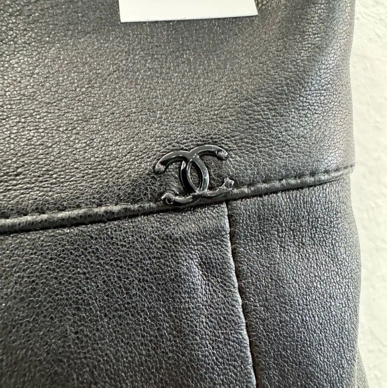 Chanel Chanel Black Lambskin Mini Skirt 0089 Size 22" - 3 Thumbnail