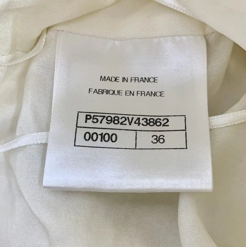 Chanel Chanel White Cotton Women's Skirt 0089 Size 22" - 6 Thumbnail