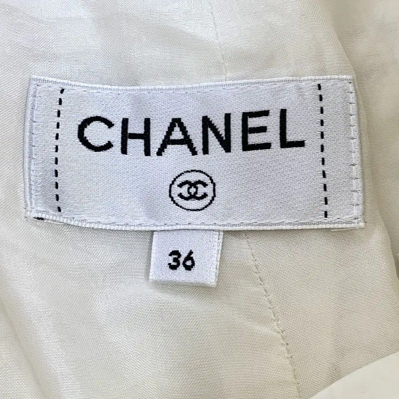 Chanel Chanel White Cotton Women's Skirt 0089 Size 22" - 5 Thumbnail