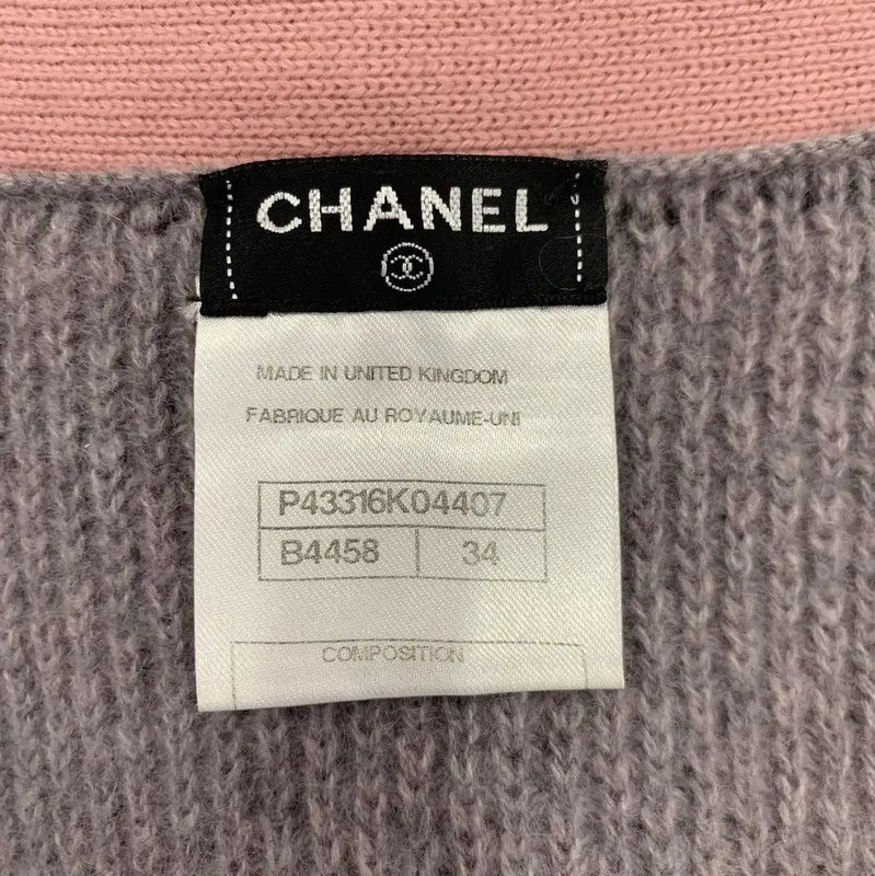 Chanel Chanel Gray Wool Cardigan with Pink Trim 0089 Size XS / US 0-2 / IT 36-38 - 5 Thumbnail