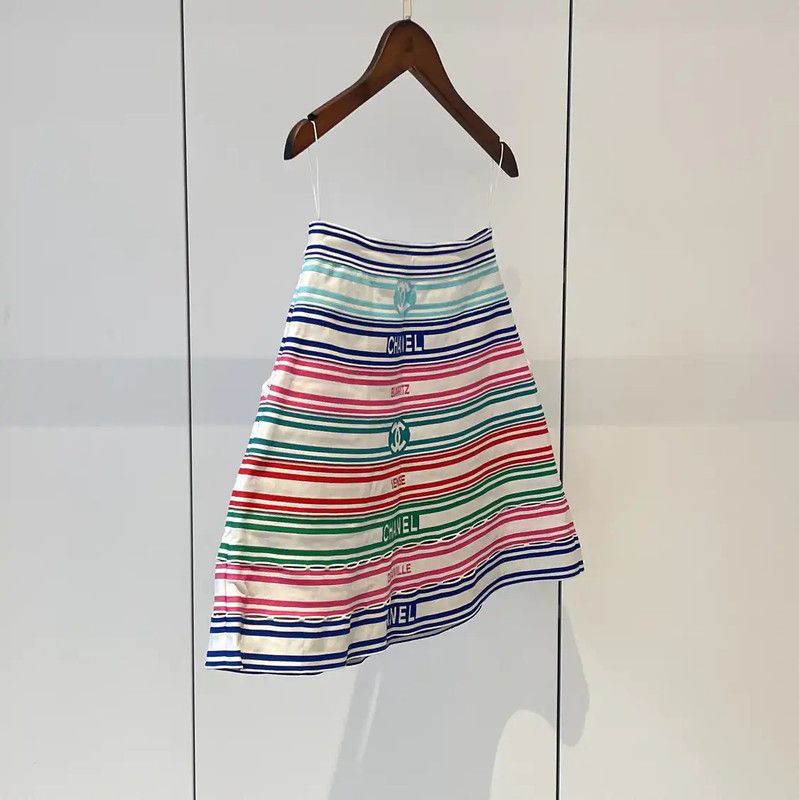 Chanel Chanel Colorful Striped Skirt for Summer 0089 Size 23" - 3 Thumbnail