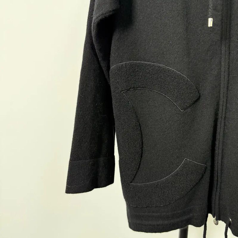 Chanel Chanel Black Wool Women's Hoodie 0089 Size XS / US 0-2 / IT 36-38 - 5 Thumbnail